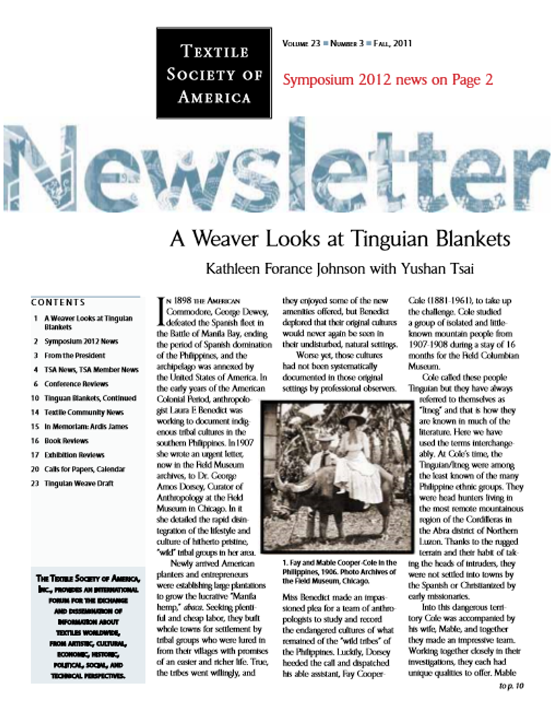 2011TSA_Newsletter Fall